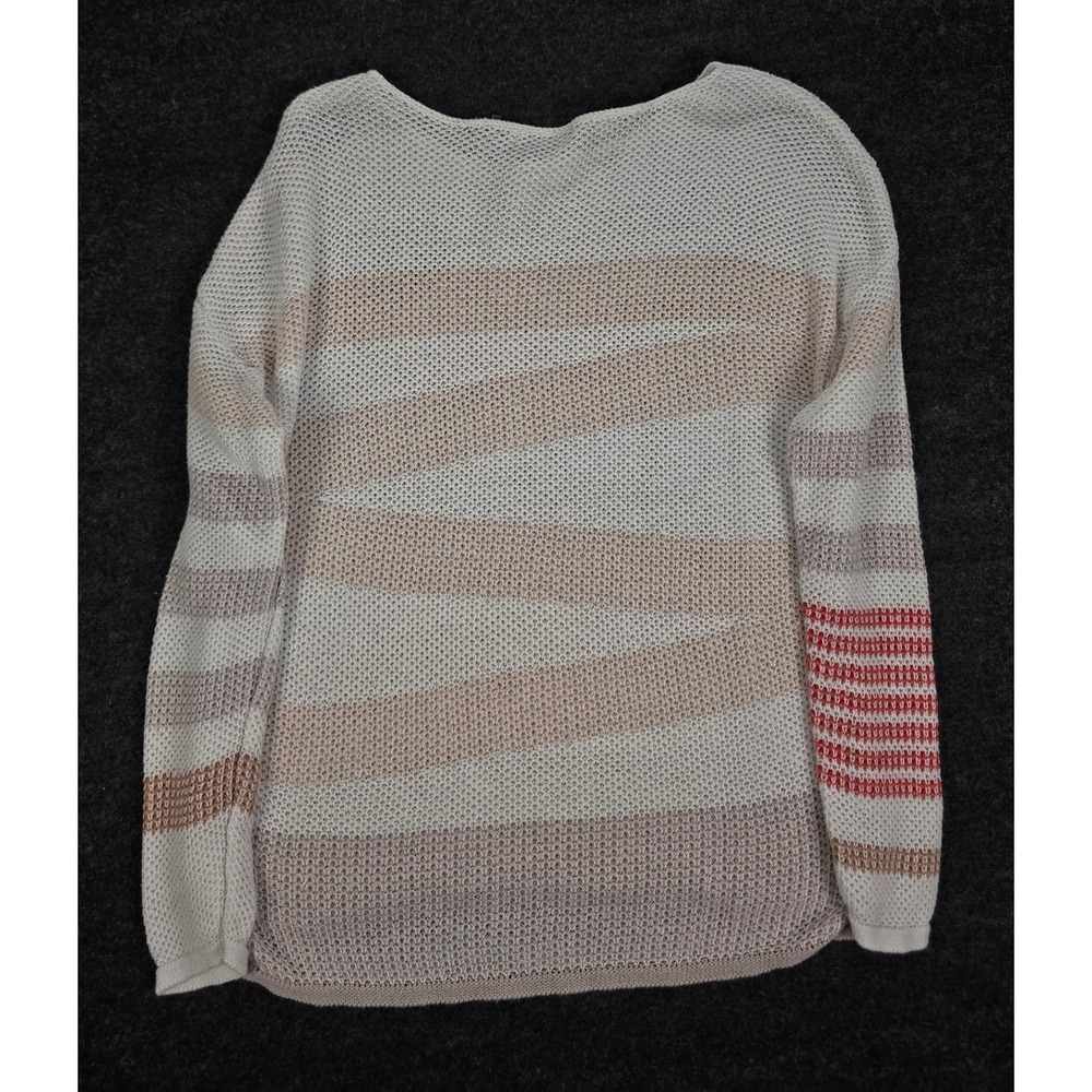 Nic and Zoe Women's Striped Mesh Knit Pullover Sweater Linen Blend  Size S - Picture 4 of 9